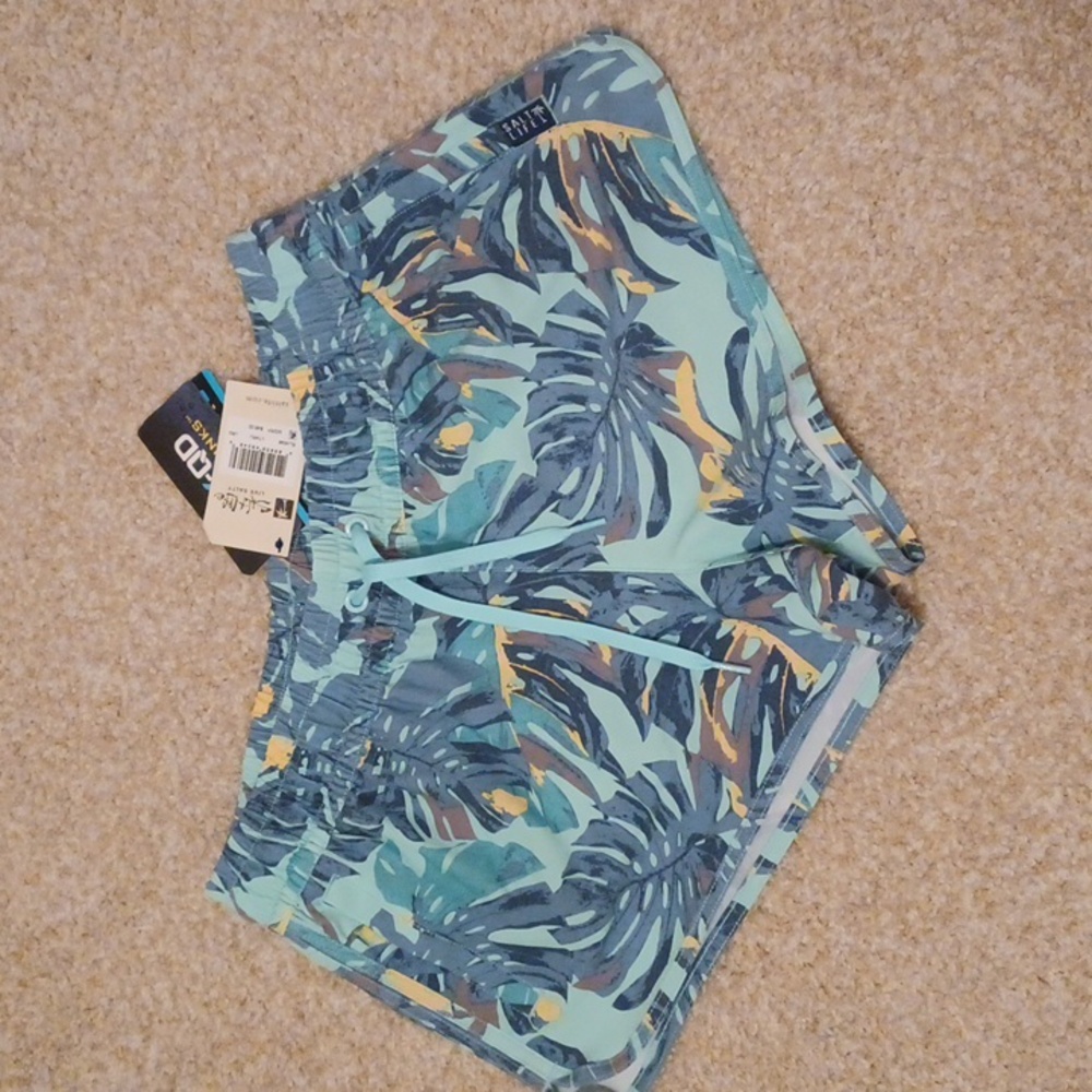 NWT Saltlife Aquatrunks blue palm tree pattern sz L